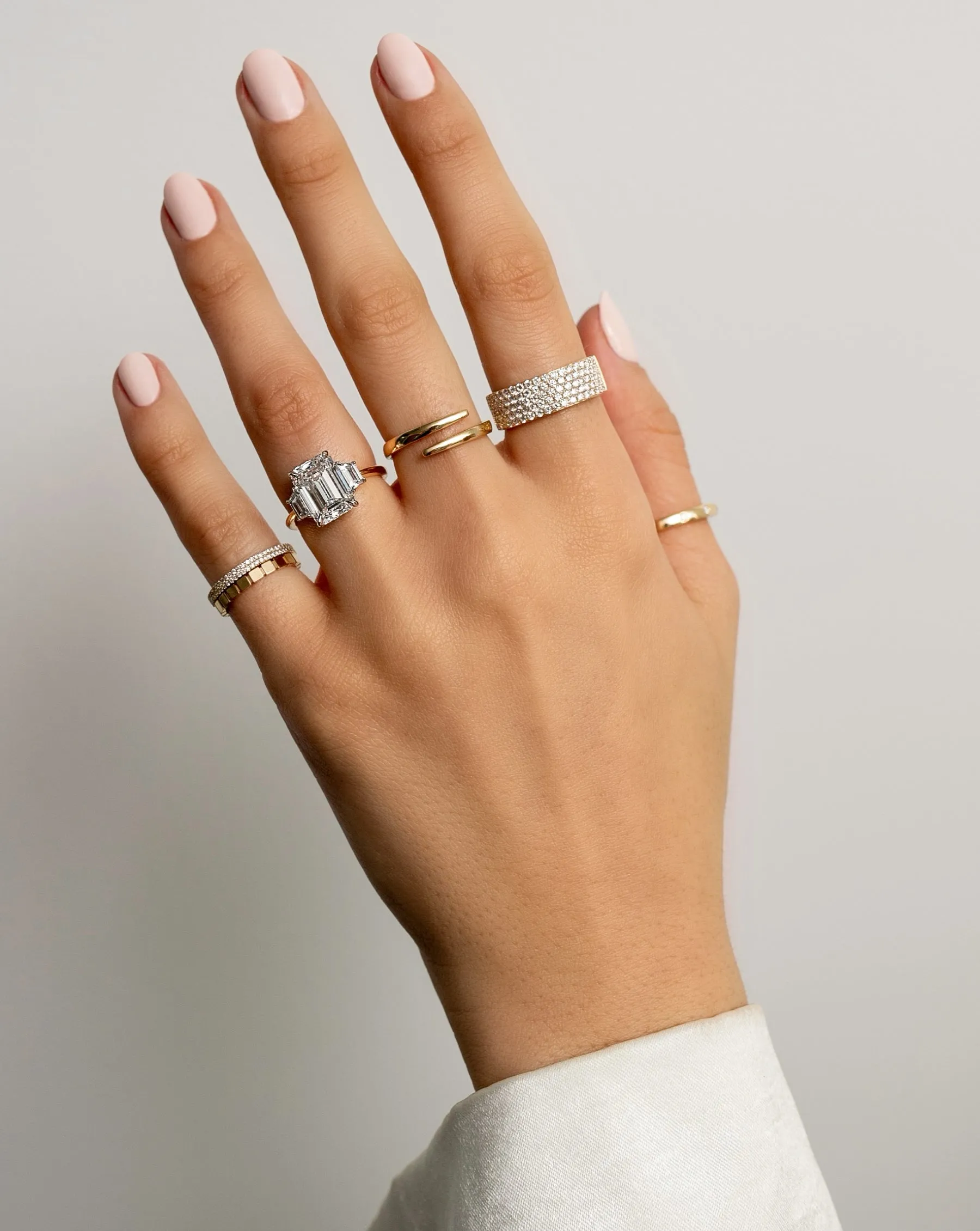 Five Row Stackable Pavé Ring