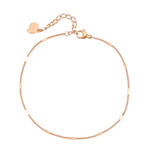 Flattened Curb Chain Anklet Rose Gold