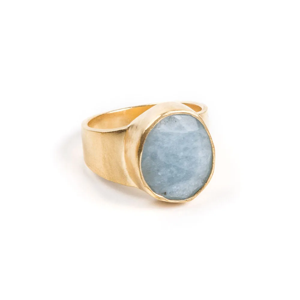 FREE-FORM AQUAMARINE RING