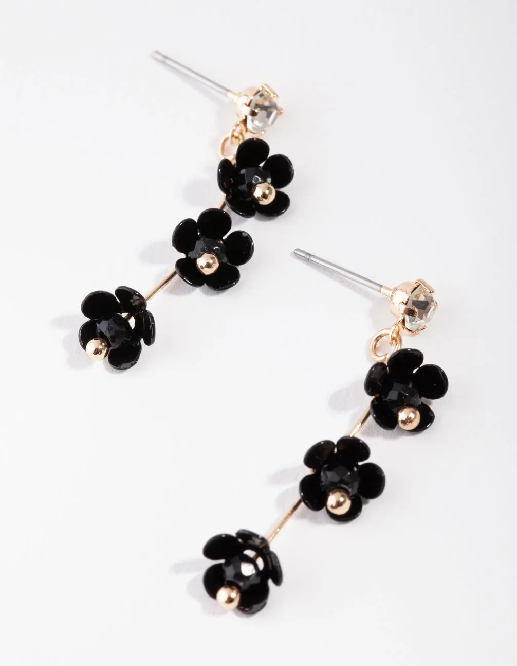 Gold Baby Flower Drop Earrings