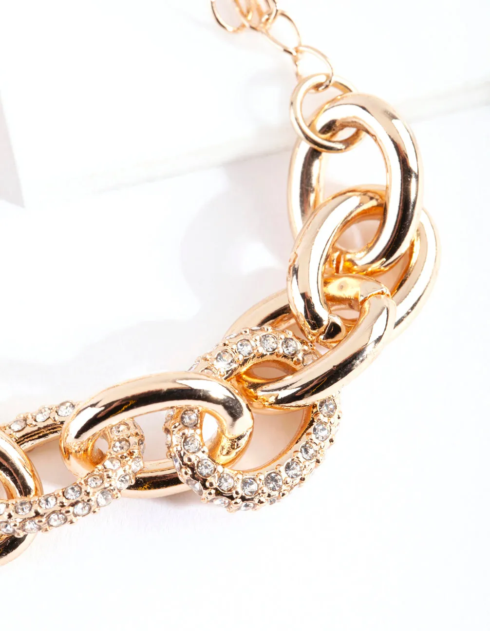 Gold Diamante Chunky Bracelet