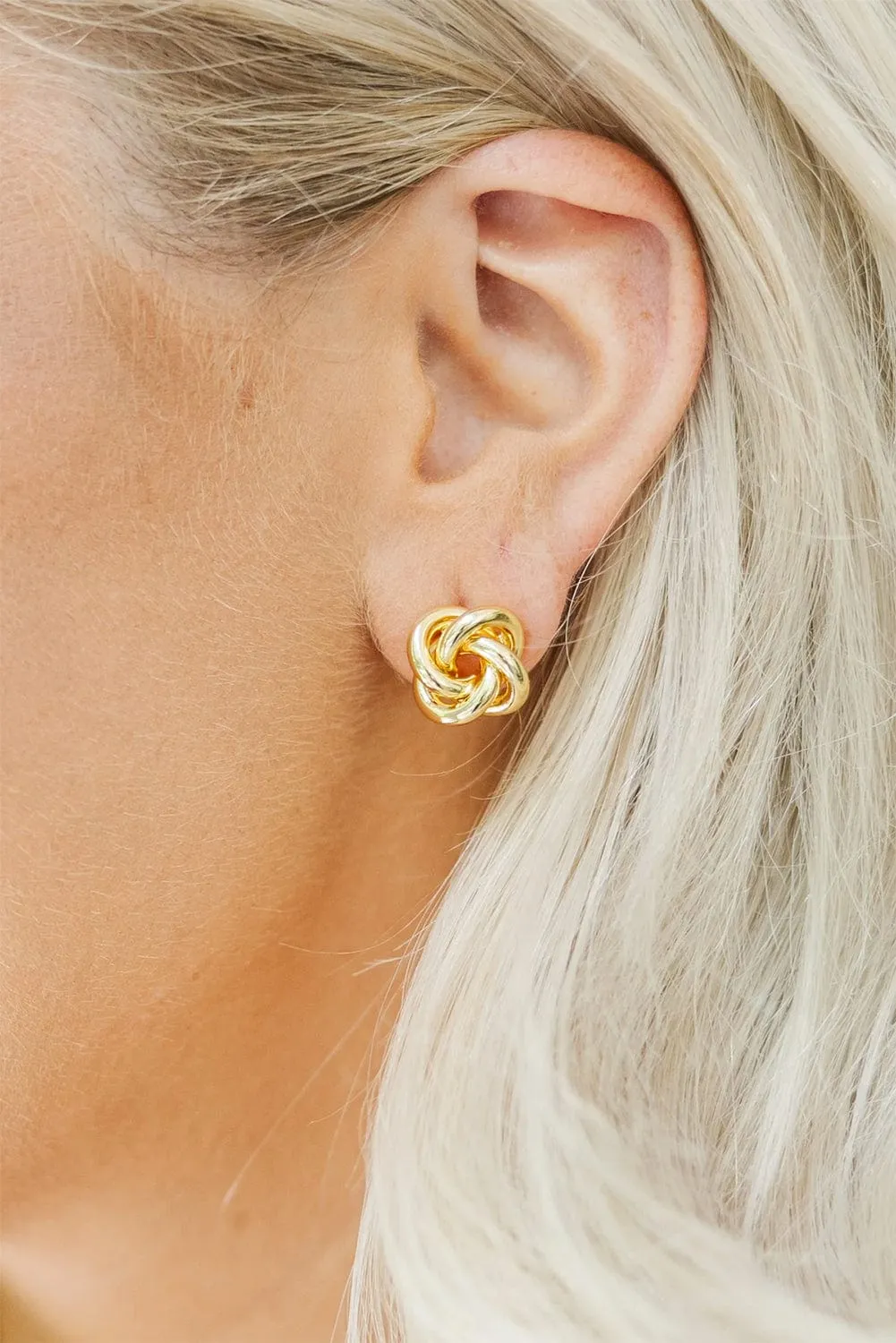 Gold Minimalism Knotted Stud Earrings | PRE ORDER