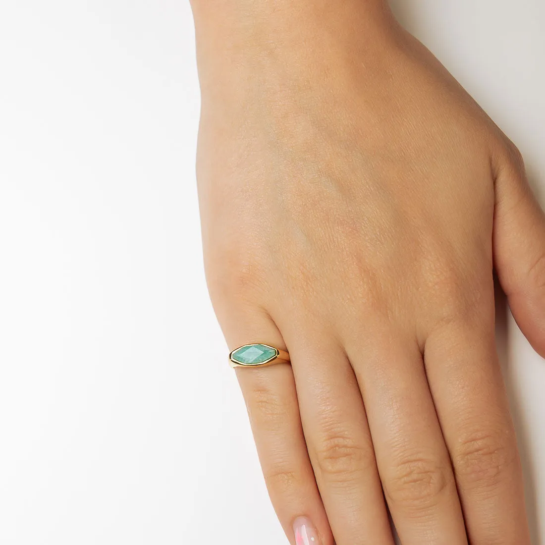 Gold Vermeil Amazonite Marquise Ring