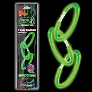 Green 3 pack 9" Glow Bracelets