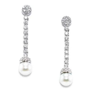 Haddon Cubic Zirconia and Pearl Drop Earring