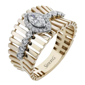 Halo Fashion Ring In 18k Gold With Diamonds