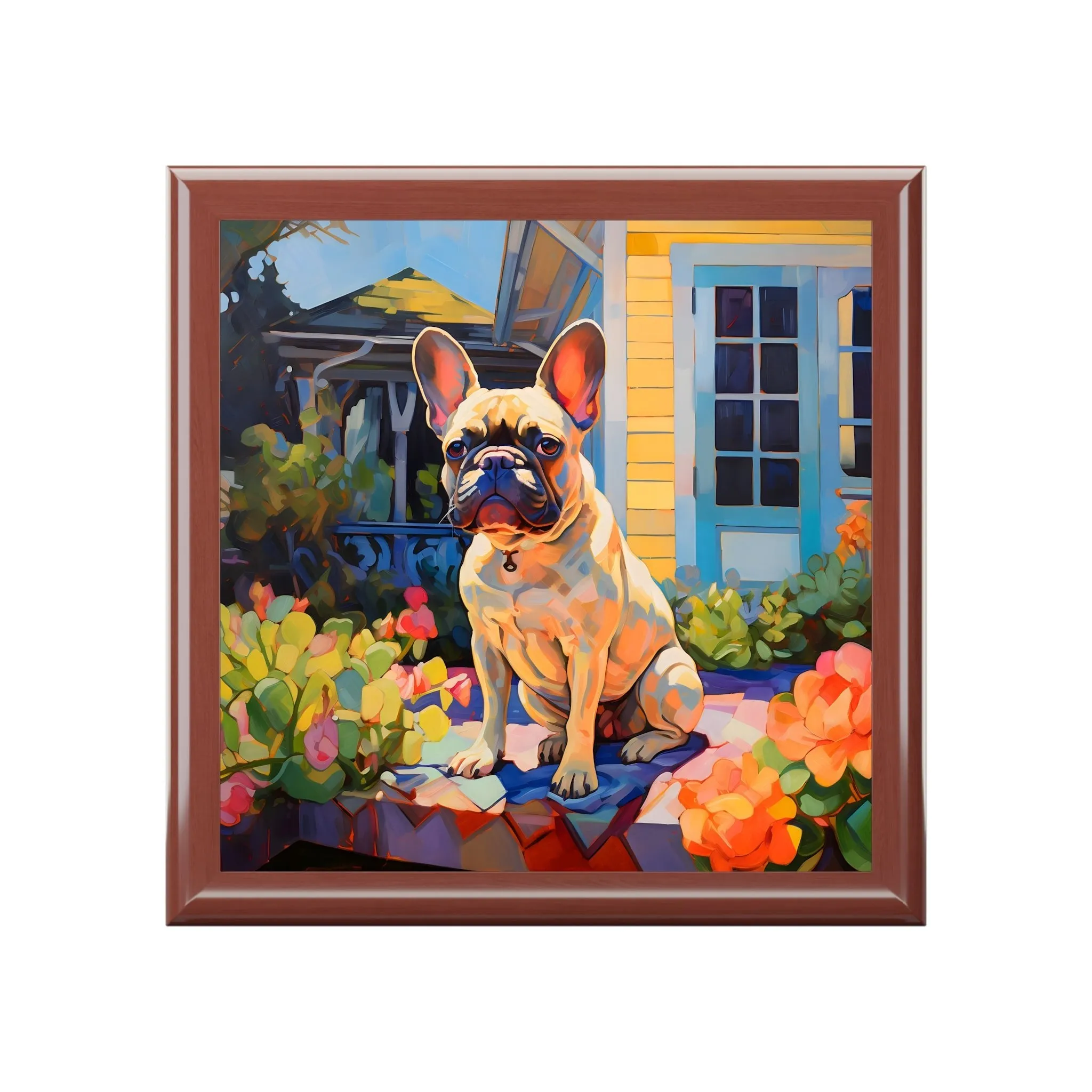 Impressionism French Bulldog Art Print Gift and Jewelry Box