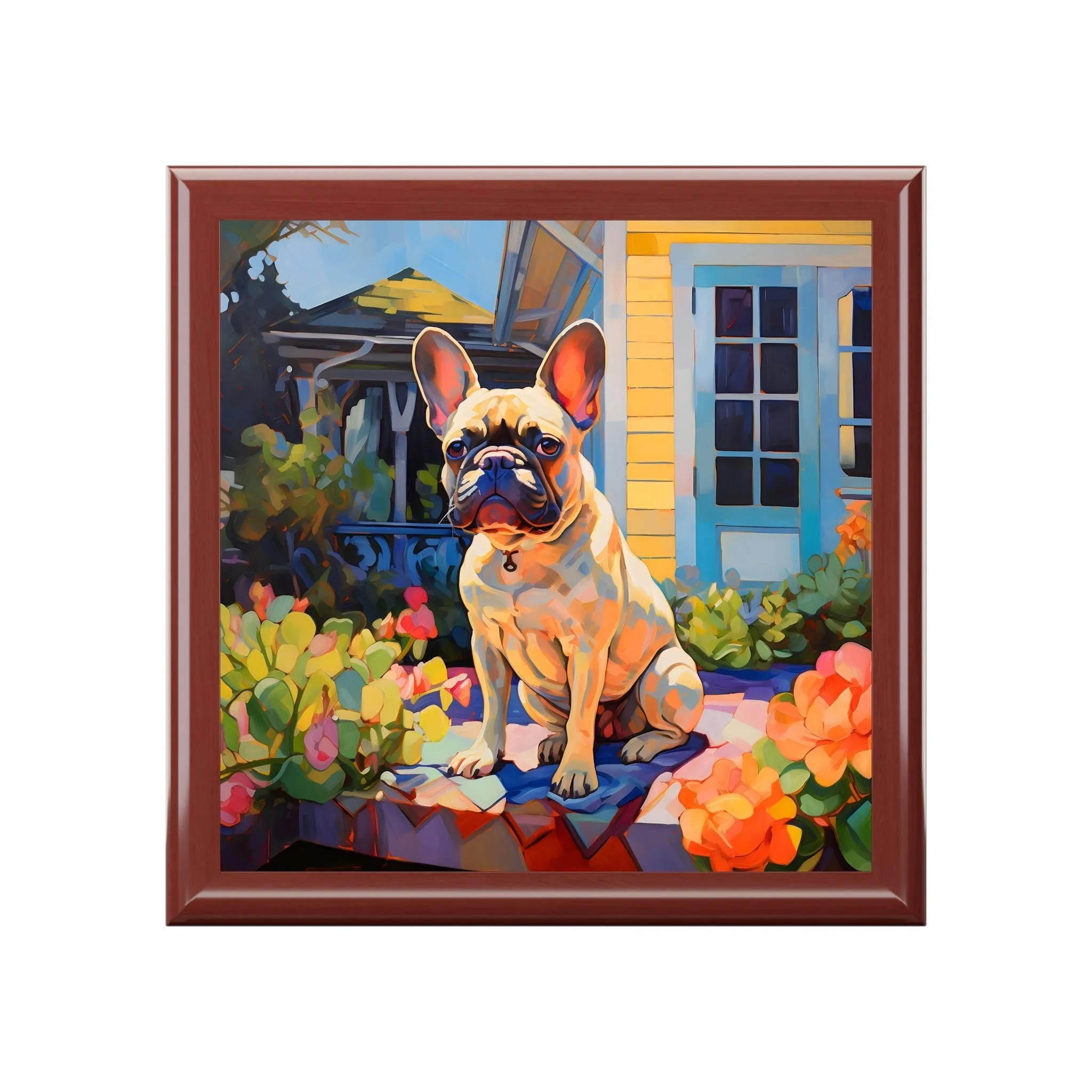 Impressionism French Bulldog Art Print Gift and Jewelry Box