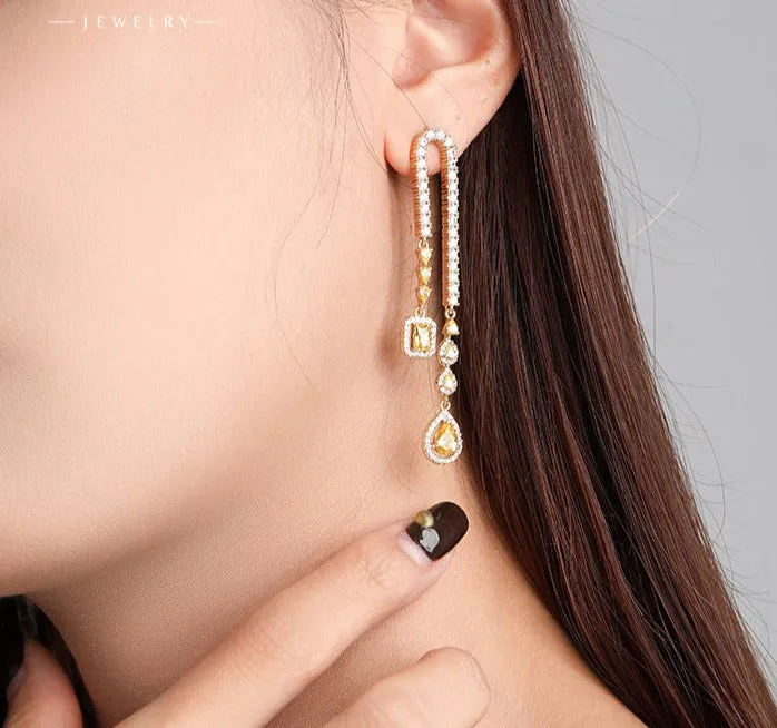 Jewelry Colorful Treasure Series European and American Cross-border Foreign Trade Fashion Water Drop Earrings