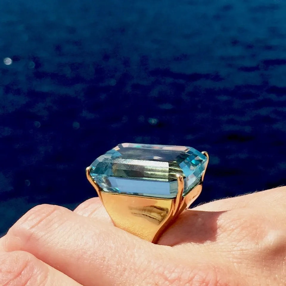 Koko ~ Aquamarine Gold Ring