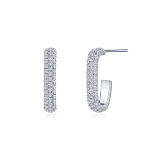 LaFonn Silver Paperclip Hoop Earrings