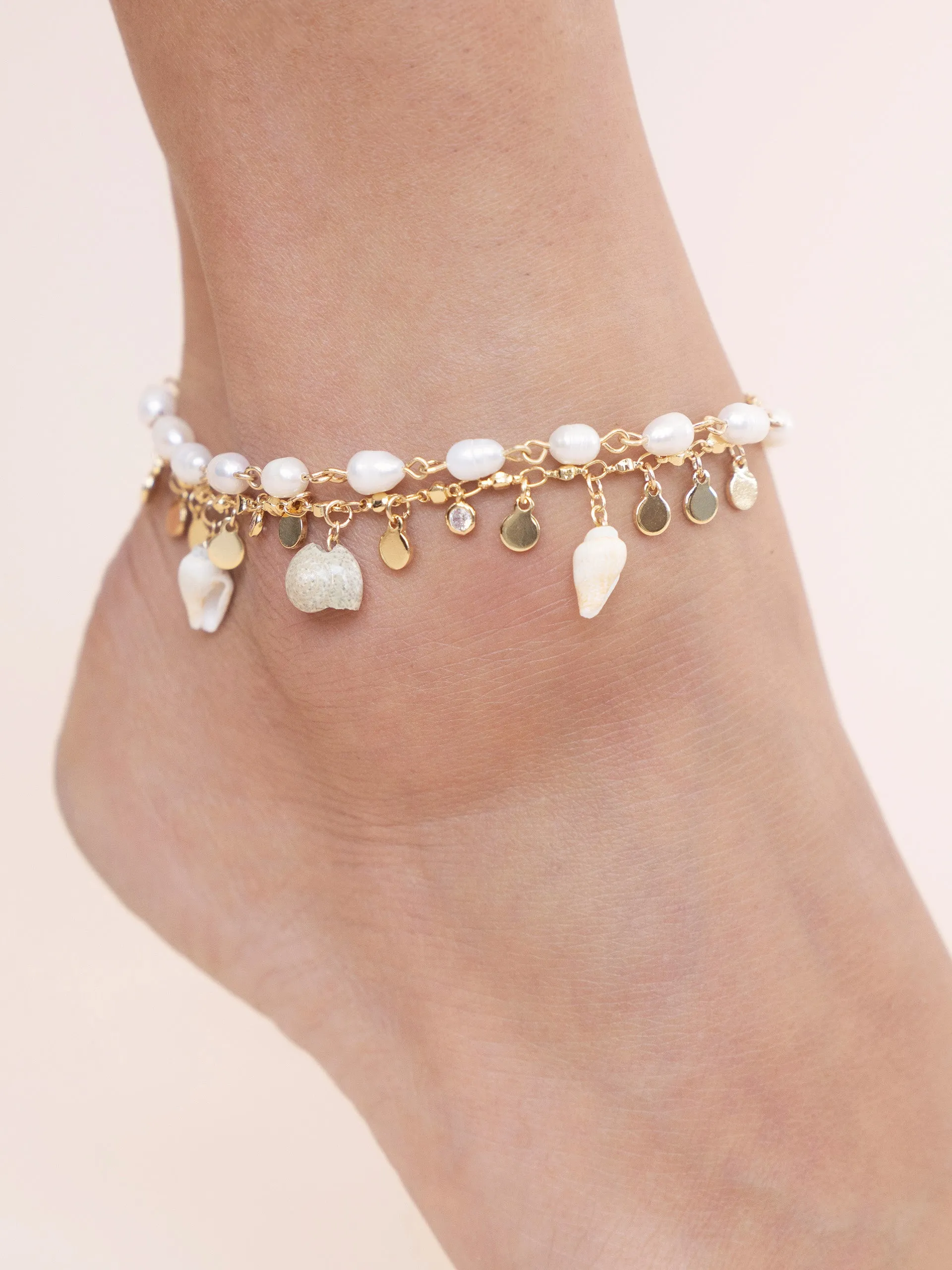 Layered Beach Treasures Anklet