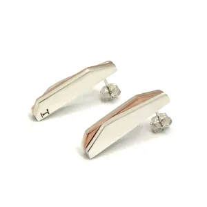 Long Two-tone Stud Earrings by Claudine Moncion