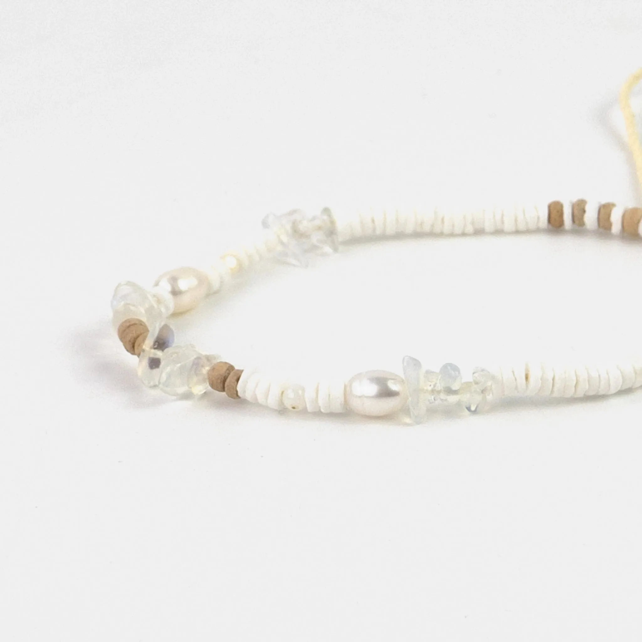 Love is Here Natural Stone, Pearl & Shell Anklet