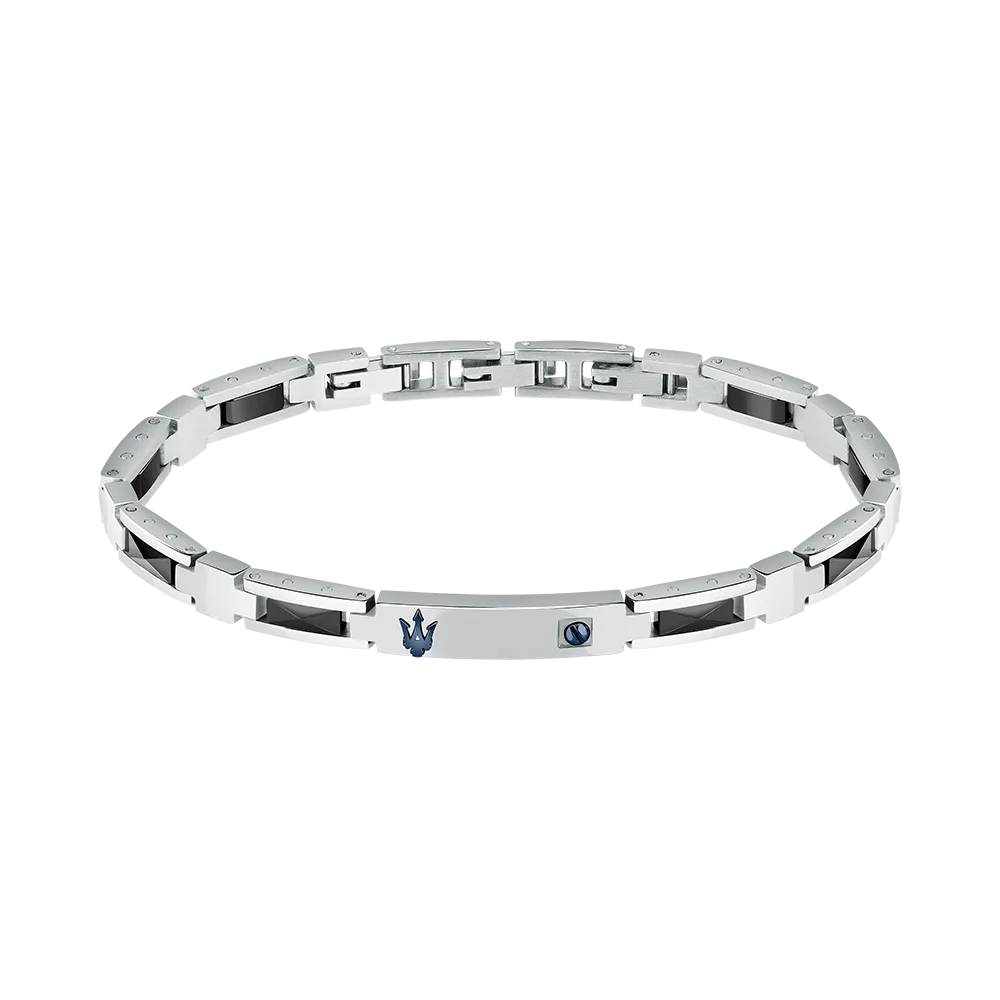 Men Ceramic Silver Bracelet