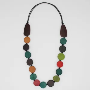 Multi Color London Wood Bead Necklace