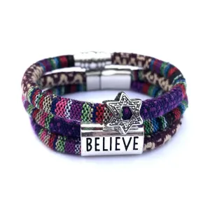 My Tribe Purple Believe/Star of David Bracelet