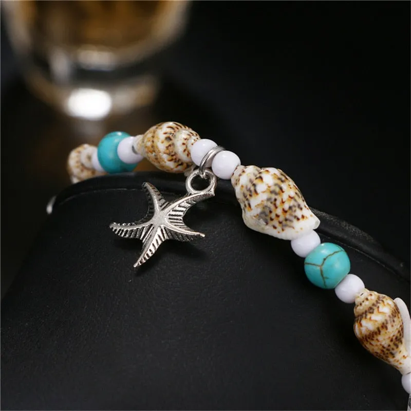 New Shell Beads Starfish Anklets for Women Beach Anklet Leg Bracelet Handmade Bohemian Foot Chain Boho Jewelry Sandals Gift