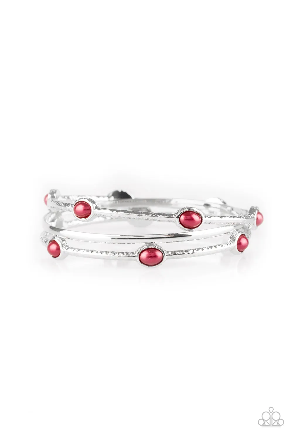 Open Door Jewelry - Bangle Belle - Red Bracelet - Paparazzi Accessories