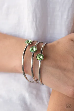 Open Door Jewelry - Be All You Can BEDAZZLE - Green Bracelet - Paparazzi Accessories