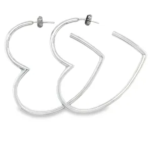 P378 Large heart hoop Earrings