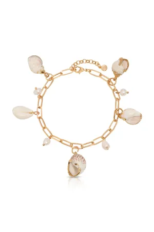 Paperclip Chain Shell Charm Anklet