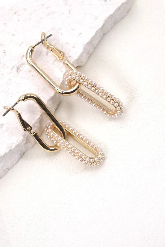 Pearl & Gold  Link Hoop