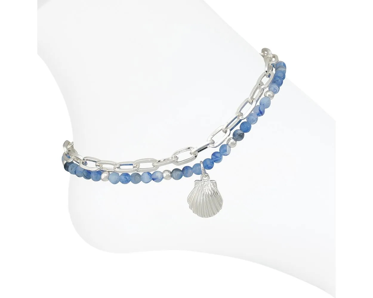 Periwinkle anklet beaded shell