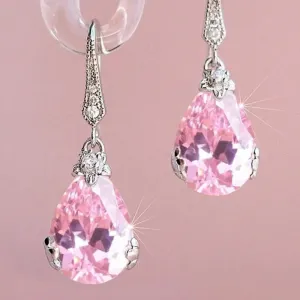 Pink Ice Teardrop Earrings