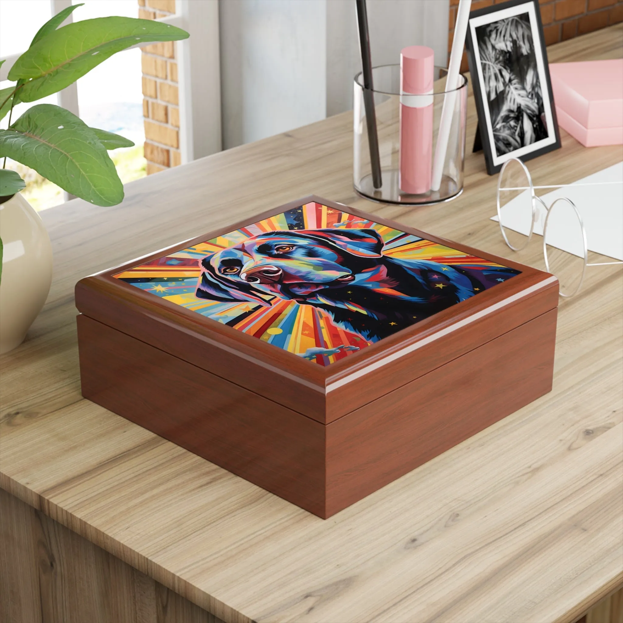 Pop Art Labrador Retriever Art Print Gift and Jewelry Box