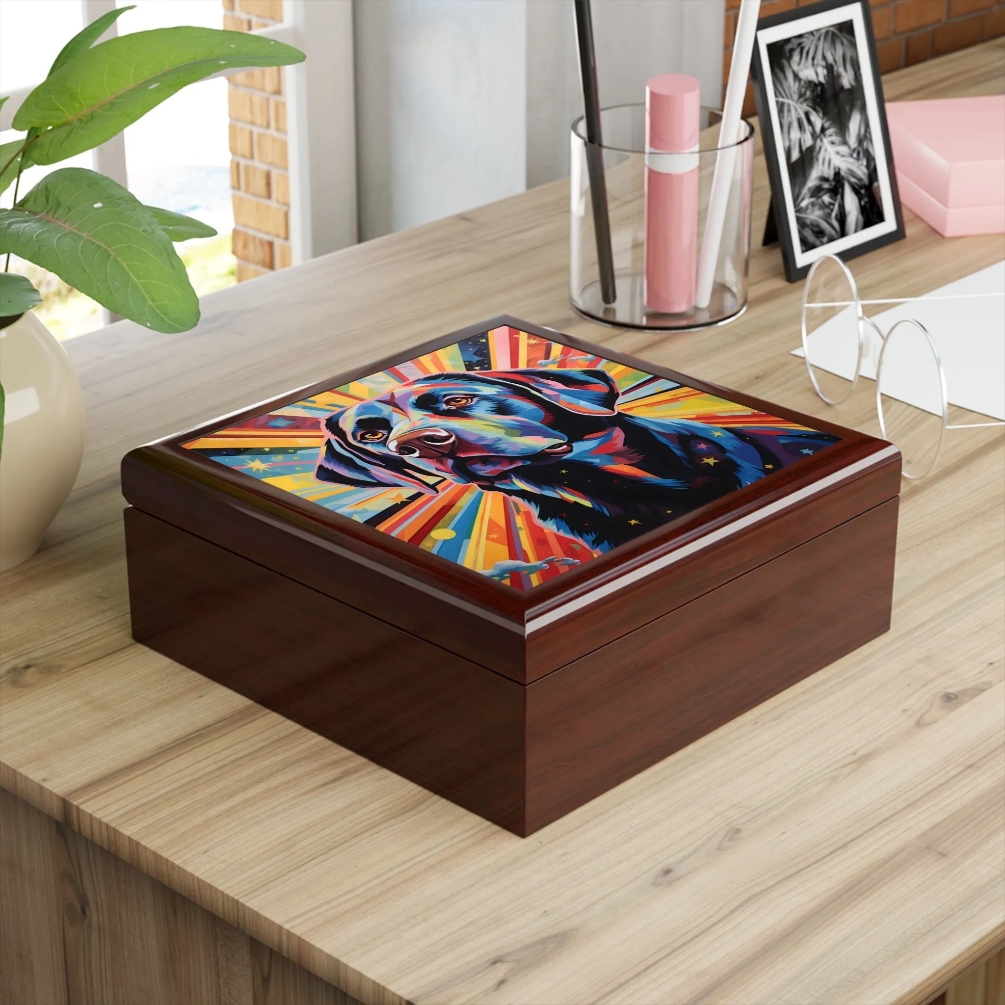 Pop Art Labrador Retriever Art Print Gift and Jewelry Box