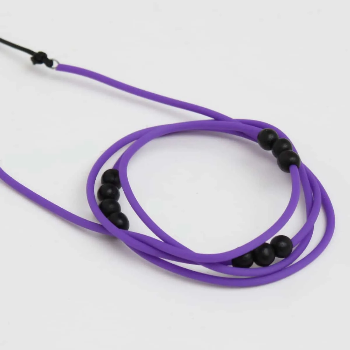 Purple and Black Rubber Tubing Ava Necklace