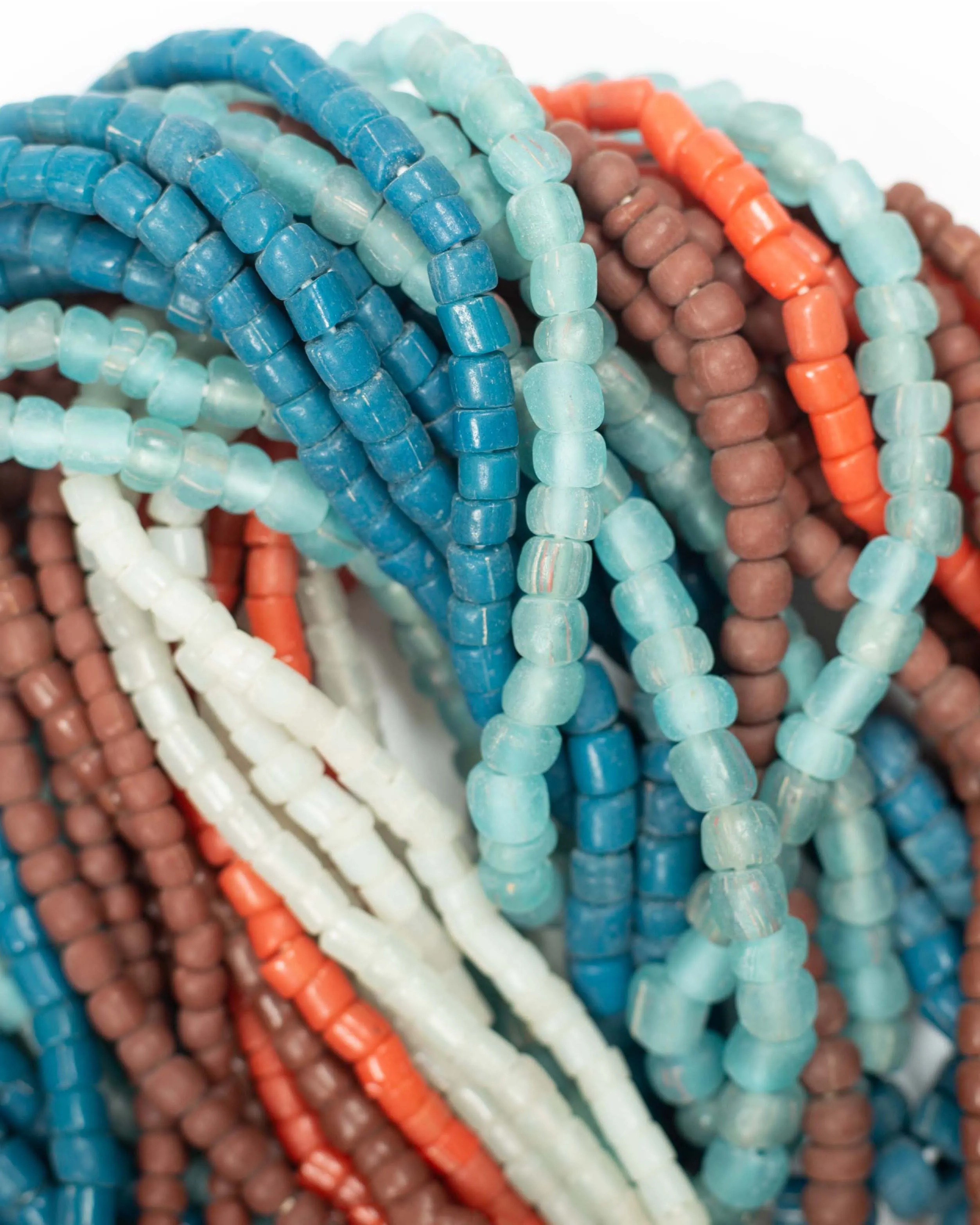 recycled glass bead necklace