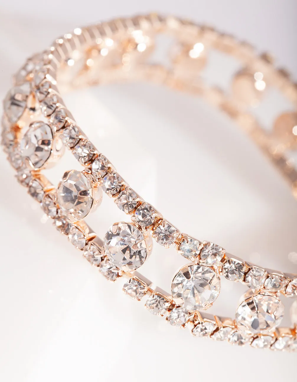 Rose Gold Diamante Cut-Out Bracelet