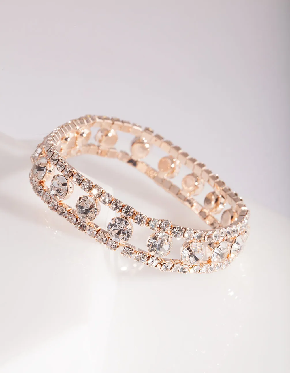 Rose Gold Diamante Cut-Out Bracelet