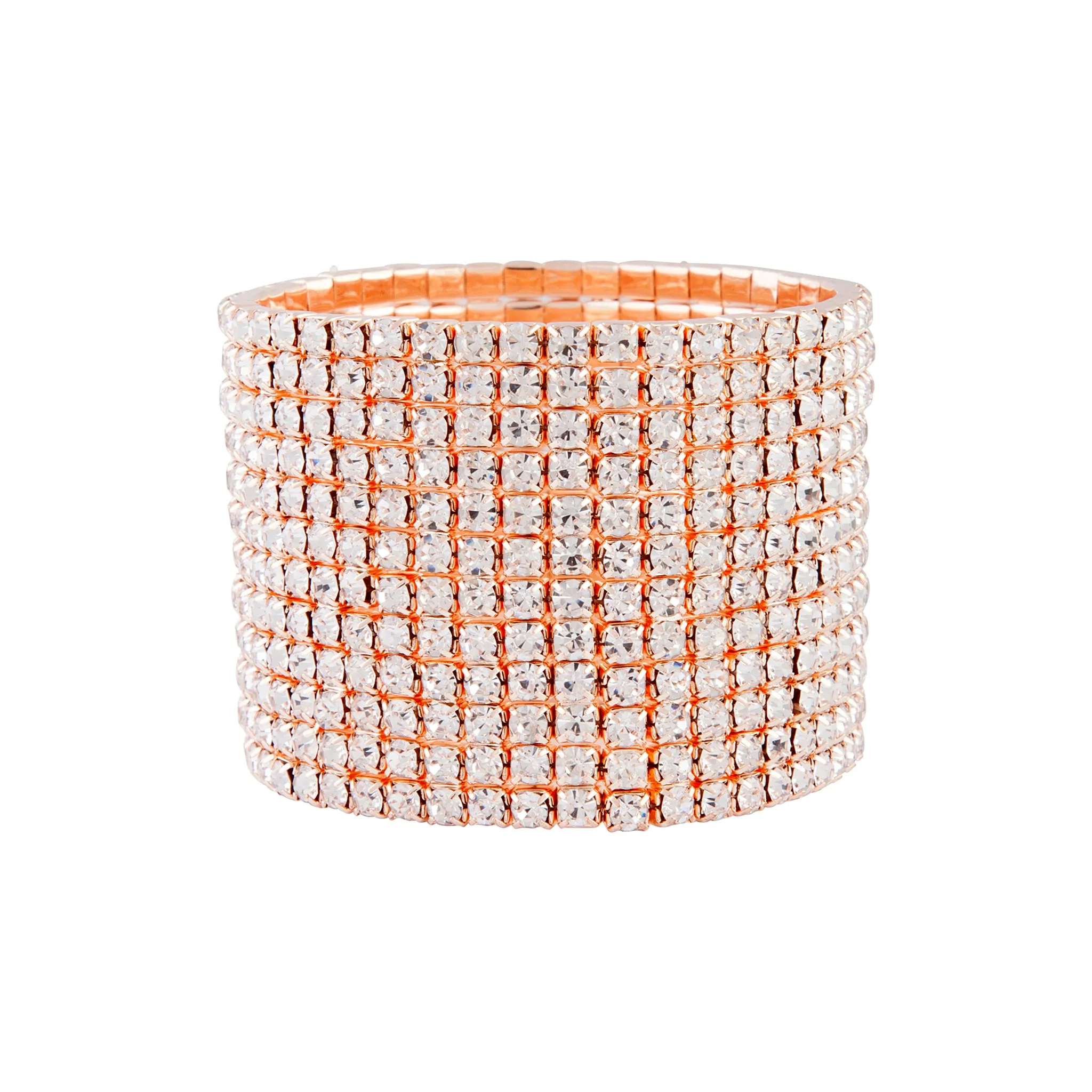 Rose Gold Diamante Statement Stretch Cuff