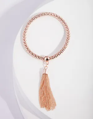 Rose Gold Mesh Tassel Bracelet