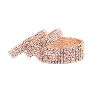 Rose Gold Mix Width Cup Chain Bracelet 3 Pack