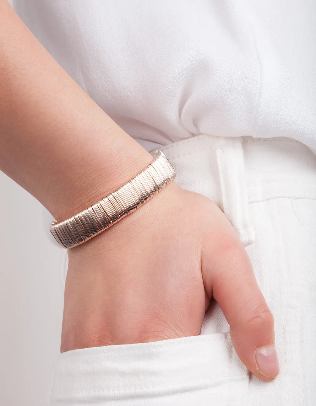 Rose Gold Wire Cuff Bracelet