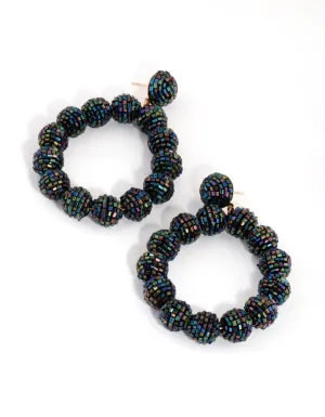 Sead Bead Beaded Ball Drop Earrings