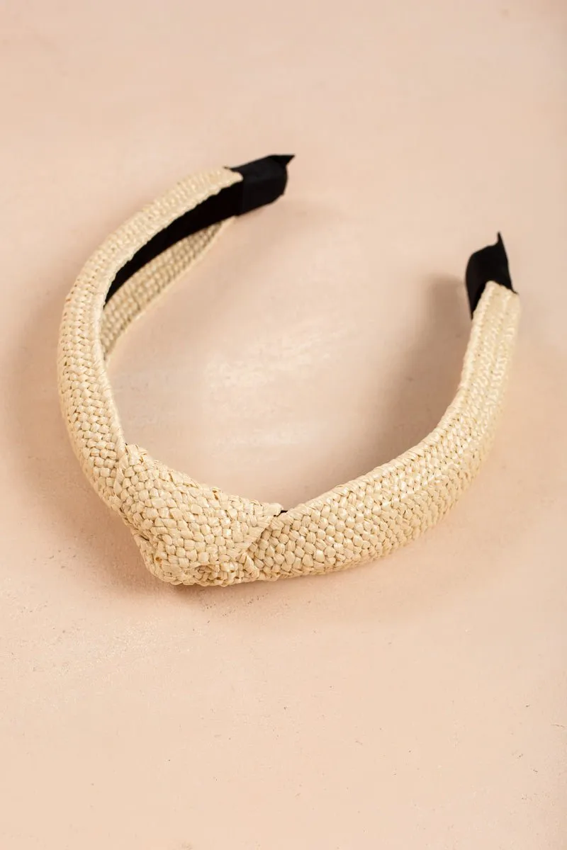 Serena Knotted Straw Headband