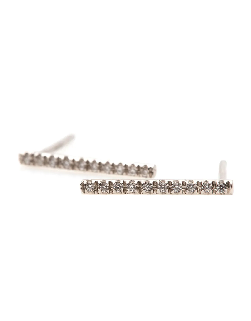 Short Line Diamond Earrings