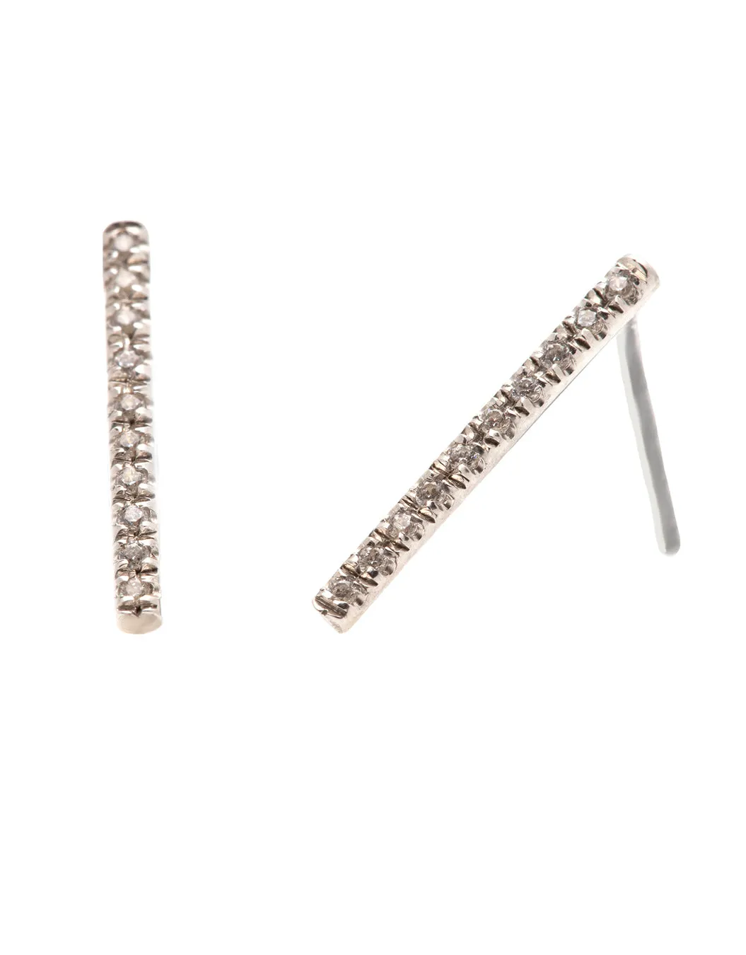 Short Line Diamond Earrings