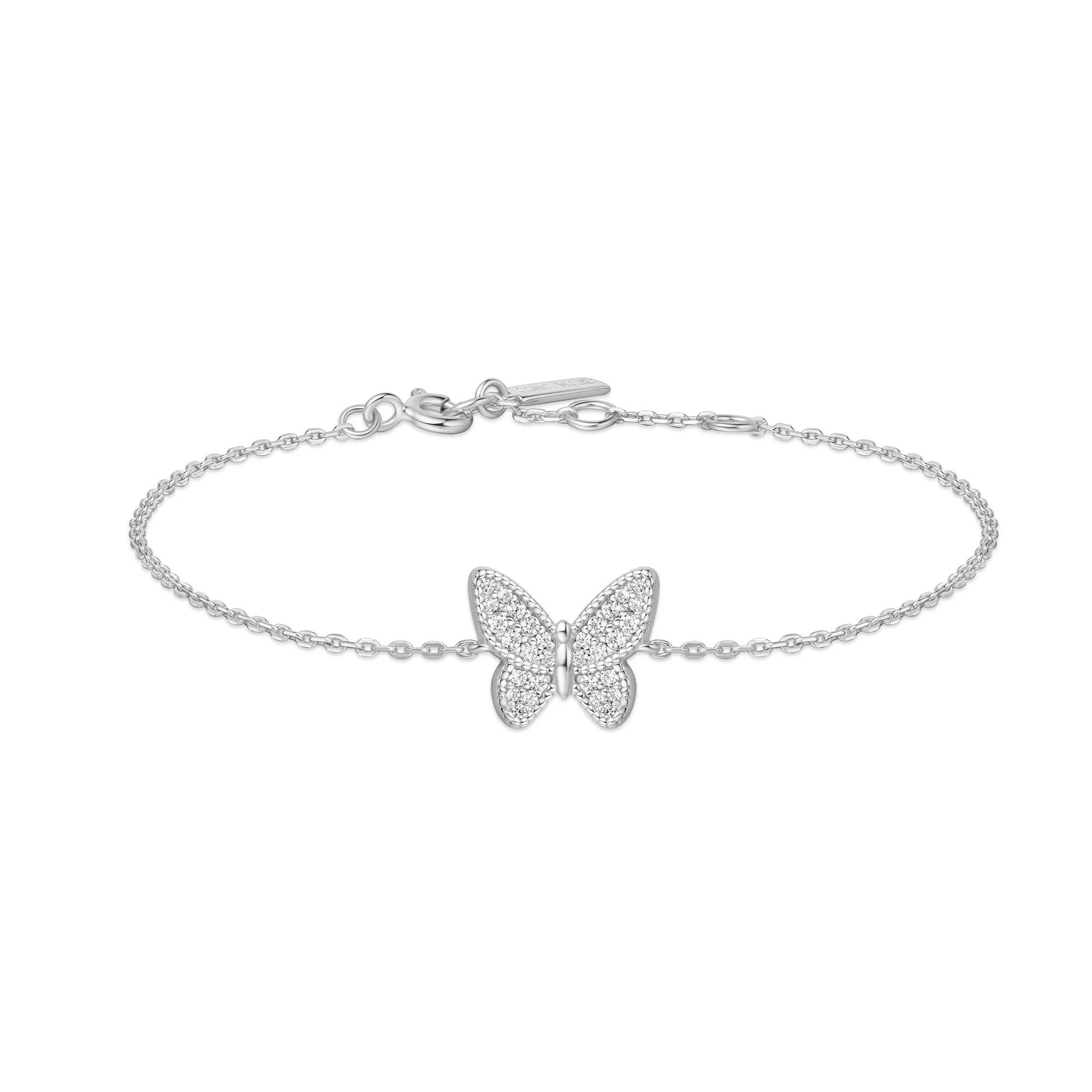 Silver Butterfly Pavé Bracelet