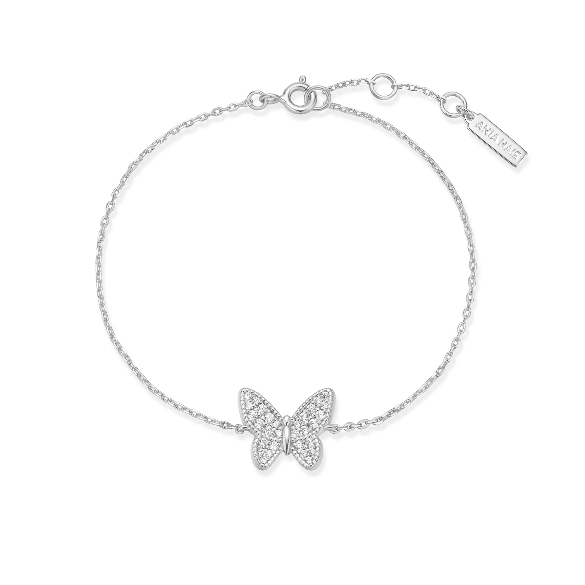 Silver Butterfly Pavé Bracelet