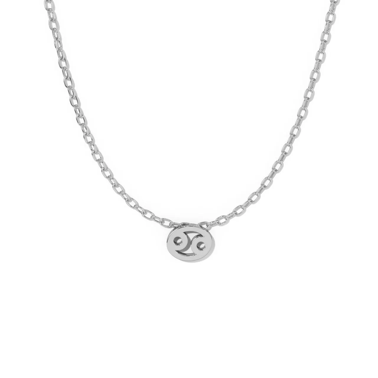 Silver Cancer Zodiac Necklace