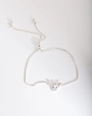 Silver Cubic Zirconia Bee Bracelet