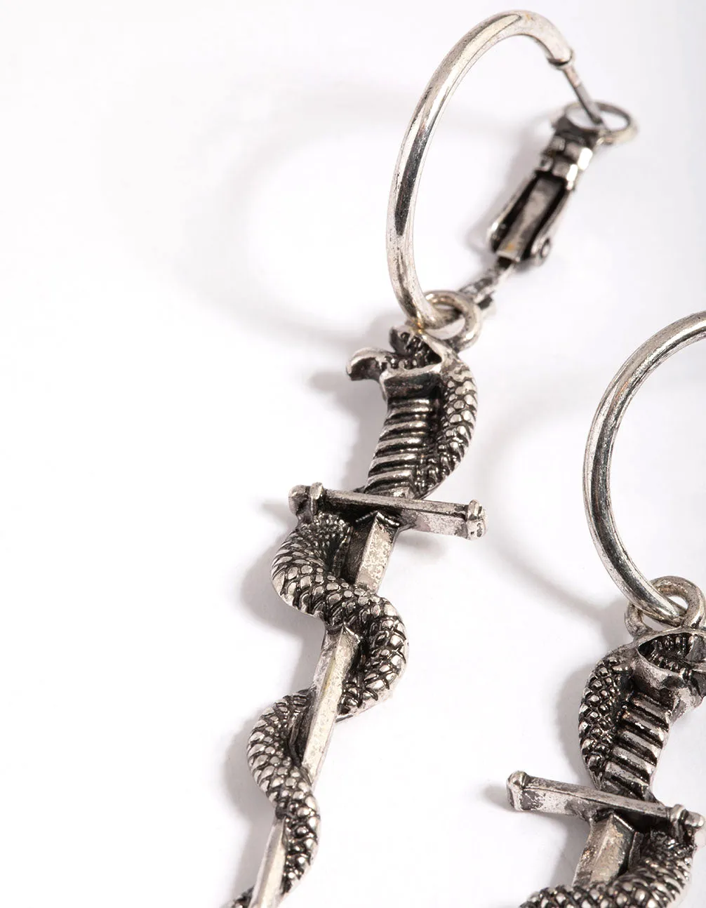 Silver Dager Twist Hoop Earrings