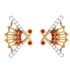 Sleek 22 Karat Gold Studs For Women