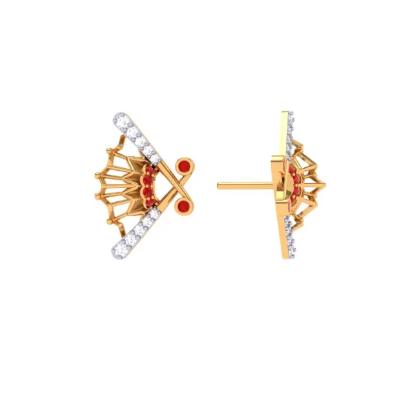 Sleek 22 Karat Gold Studs For Women